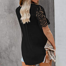 Laden Sie das Bild in den Galerie-Viewer, Einfarbiges Plissiertes Kurzarm-T-Shirt Für Damen