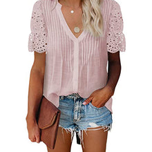 Laden Sie das Bild in den Galerie-Viewer, Einfarbiges Plissiertes Kurzarm-T-Shirt Für Damen