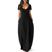 Laden Sie das Bild in den Galerie-Viewer, Einfarbiges Sexy Kleid Mit Tiefem V-Ausschnitt Für Damen