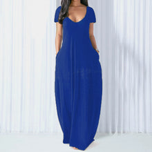 Laden Sie das Bild in den Galerie-Viewer, Einfarbiges Sexy Kleid Mit Tiefem V-Ausschnitt Für Damen
