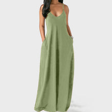 Laden Sie das Bild in den Galerie-Viewer, Einfarbiges Sommer-Strandkleid Mit Strapsen