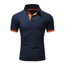 Laden Sie das Bild in den Galerie-Viewer, Einfarbiges kurzärmliges Poloshirt für Herren