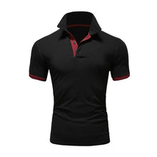Laden Sie das Bild in den Galerie-Viewer, Einfarbiges kurzärmliges Poloshirt für Herren