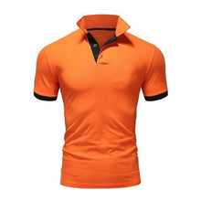 Laden Sie das Bild in den Galerie-Viewer, Einfarbiges kurzärmliges Poloshirt für Herren