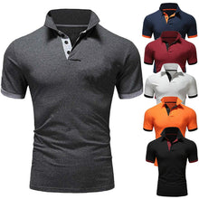 Laden Sie das Bild in den Galerie-Viewer, Einfarbiges kurzärmliges Poloshirt für Herren