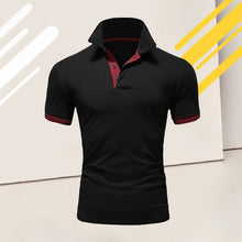 Laden Sie das Bild in den Galerie-Viewer, Einfarbiges kurzärmliges Poloshirt für Herren