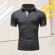 Laden Sie das Bild in den Galerie-Viewer, Einfarbiges kurzärmliges Poloshirt für Herren