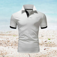Laden Sie das Bild in den Galerie-Viewer, Einfarbiges kurzärmliges Poloshirt für Herren