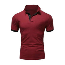 Laden Sie das Bild in den Galerie-Viewer, Einfarbiges kurzärmliges Poloshirt für Herren