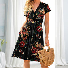 Laden Sie das Bild in den Galerie-Viewer, Elegantes Kleid mit V-Ausschnitt für Frühling und Sommer