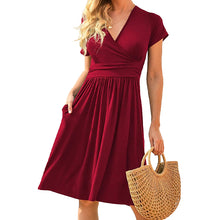 Laden Sie das Bild in den Galerie-Viewer, Elegantes Kleid mit V-Ausschnitt für Frühling und Sommer