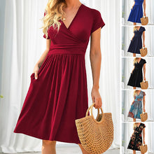 Laden Sie das Bild in den Galerie-Viewer, Elegantes Kleid mit V-Ausschnitt für Frühling und Sommer