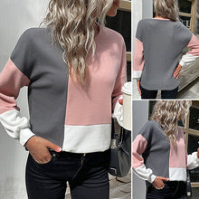 Laden Sie das Bild in den Galerie-Viewer, Gestrickter Sweatshirt mit Farbblock