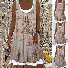 Laden Sie das Bild in den Galerie-Viewer, Ärmelloses Kleid mit Digitaldruck