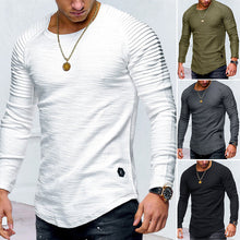 Laden Sie das Bild in den Galerie-Viewer, Langärmliges Zerknittertes T-Shirt für Herren