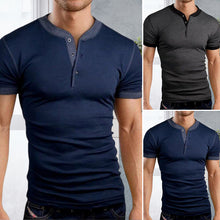 Laden Sie das Bild in den Galerie-Viewer, Modisches Einfarbiges Kurzarm-Fitness-T-Shirt