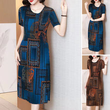 Laden Sie das Bild in den Galerie-Viewer, Modisches Lässiges Bedrucktes Damenkleid mit Rundhalsausschnitt
