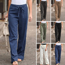 Laden Sie das Bild in den Galerie-Viewer, Lässige Sommerhose mit weitem Bein und Kordelzug