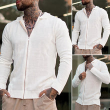 Laden Sie das Bild in den Galerie-Viewer, Lässiger Langärmliger Strickpullover mit Reißverschluss für Herren