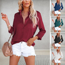 Laden Sie das Bild in den Galerie-Viewer, Elegante Einfarbige Frühlings-/Sommerbluse