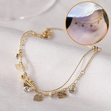 Laden Sie das Bild in den Galerie-Viewer, Kristallbesetztes Fußkettchen mit Diamantfransen