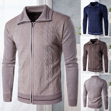 Laden Sie das Bild in den Galerie-Viewer, Lässiger Pullover mit Revers und Reißverschluss