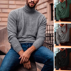 Langärmliger Strickpullover mit Rollkragen