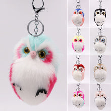 Laden Sie das Bild in den Galerie-Viewer, Süßer Plüsch-Eulen-Schlüsselanhänger