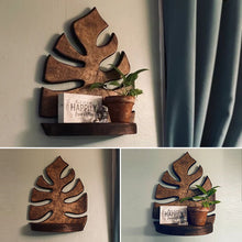 Laden Sie das Bild in den Galerie-Viewer, Monstera Wandregal Aus Holz