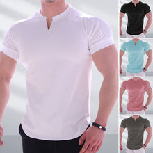 Laden Sie das Bild in den Galerie-Viewer, Kurzärmliges Einfarbiges Sportliches T-Shirt für Herren
