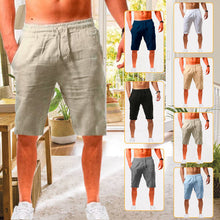 Laden Sie das Bild in den Galerie-Viewer, Lockere atmungsaktive Shorts aus Baumwolle und Leinen