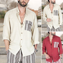 Laden Sie das Bild in den Galerie-Viewer, Herren Sommerliches Freizeithemd mit Kontrastfarbe und Revers