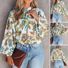 Laden Sie das Bild in den Galerie-Viewer, Hemd mit Ballonärmeln und Stehkragen