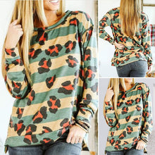 Laden Sie das Bild in den Galerie-Viewer, Lockeres Gestreiftes T-Shirt mit Rundhalsausschnitt