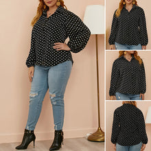 Laden Sie das Bild in den Galerie-Viewer, Gepunktete Bluse mit Ballonärmeln