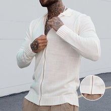 Laden Sie das Bild in den Galerie-Viewer, Lässiger Langärmliger Strickpullover mit Reißverschluss für Herren