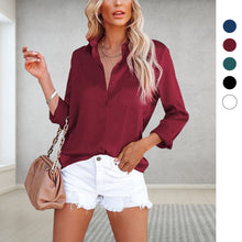 Laden Sie das Bild in den Galerie-Viewer, Elegante Einfarbige Frühlings-/Sommerbluse