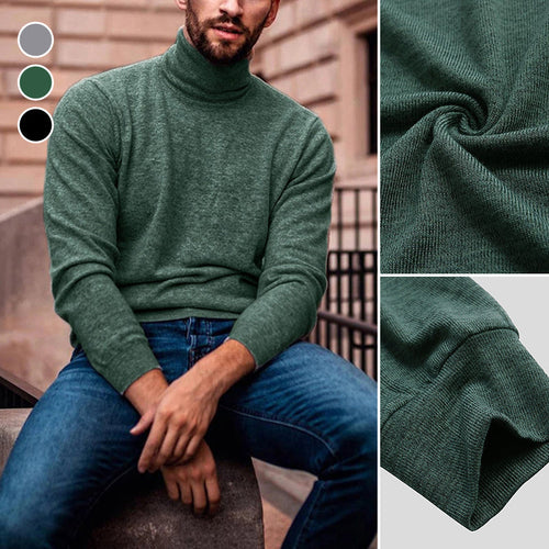 Langärmliger Strickpullover mit Rollkragen