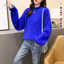 Laden Sie das Bild in den Galerie-Viewer, Lockerer Einfarbiger Strickpullover