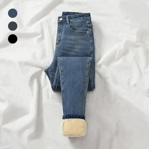 Verdickte Elastische Fleecejeans für Damen