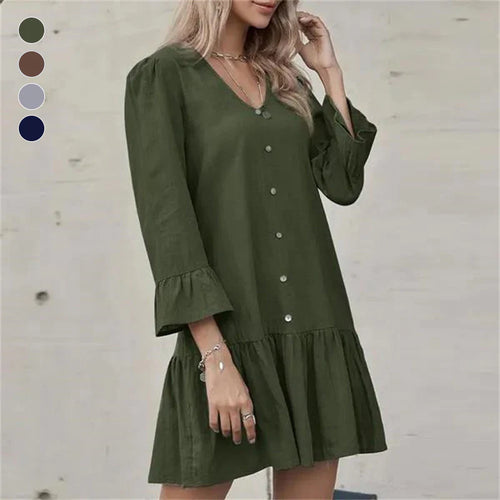Faltenkleid mit Glockenärmeln