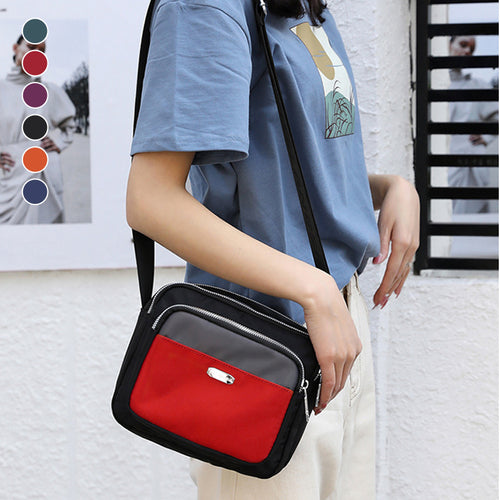 Kontrastierende lässige leichte wasserdichte Umhängetasche aus Nylon