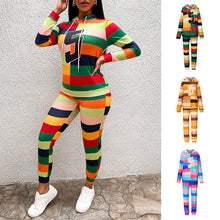 Laden Sie das Bild in den Galerie-Viewer, Lässig Gestreiftes 2-Teiliges Set