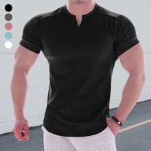 Laden Sie das Bild in den Galerie-Viewer, Kurzärmliges Einfarbiges Sportliches T-Shirt für Herren