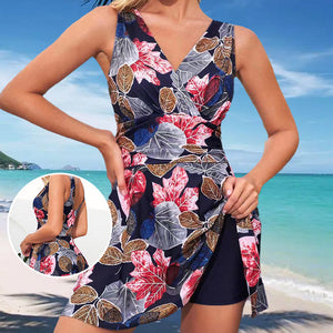 Ahornblatt-Bikini mit Blumenmuster