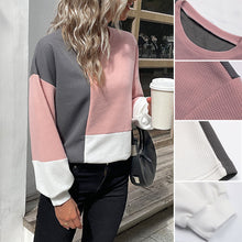 Laden Sie das Bild in den Galerie-Viewer, Gestrickter Sweatshirt mit Farbblock