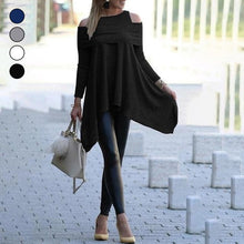 Laden Sie das Bild in den Galerie-Viewer, Einfarbiges Lockeres Langärmeliges Sweatshirt für Damen