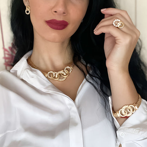 Luxuriöses Funkelndes Schmuckset