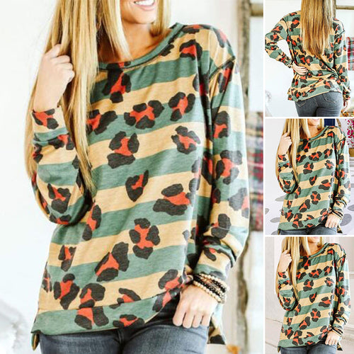 Lockeres Gestreiftes T-Shirt mit Rundhalsausschnitt