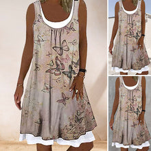 Laden Sie das Bild in den Galerie-Viewer, Ärmelloses Kleid mit Digitaldruck